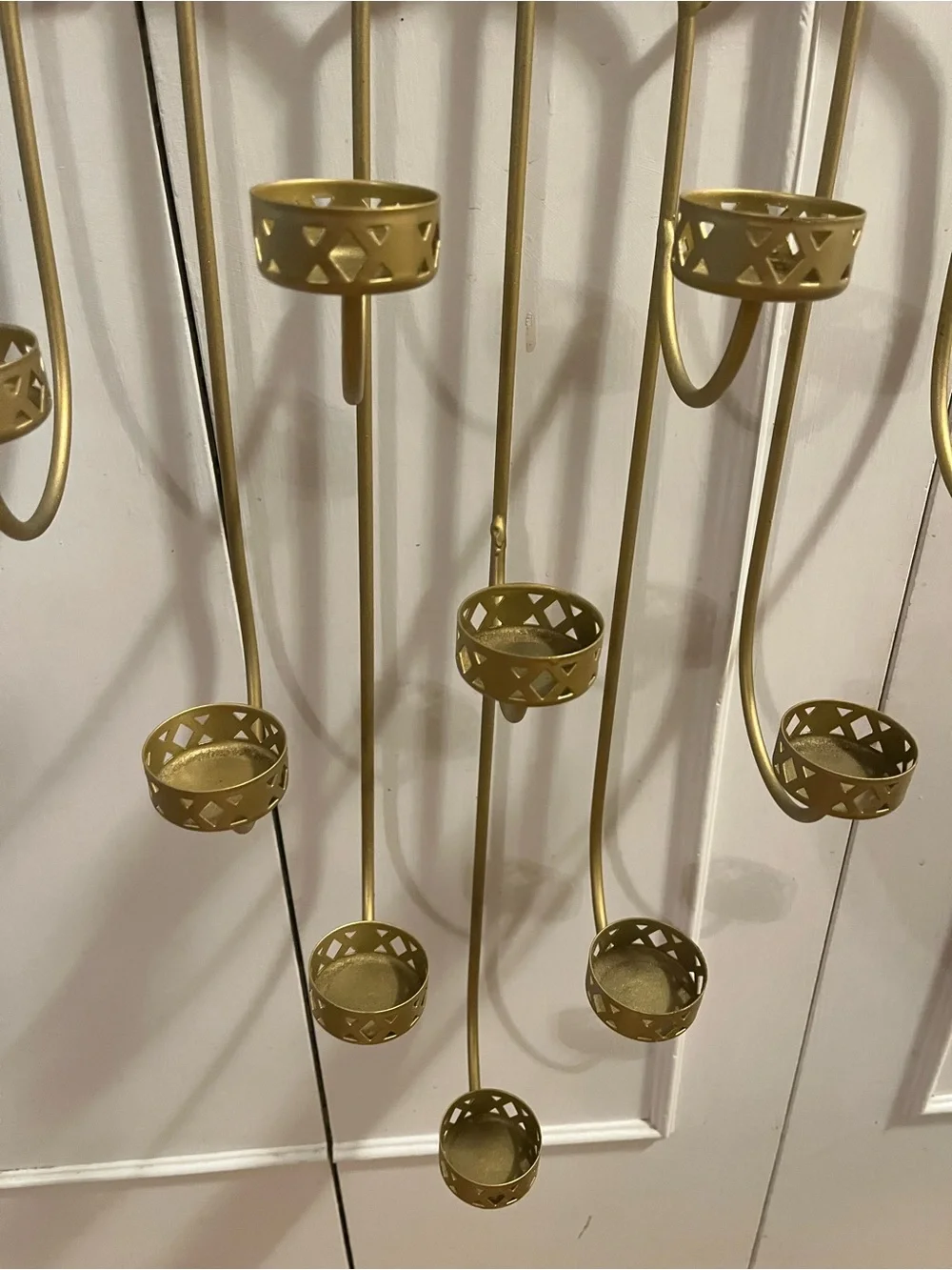 Gold Metal Wall-Mounted Multi-Tea Light Holder